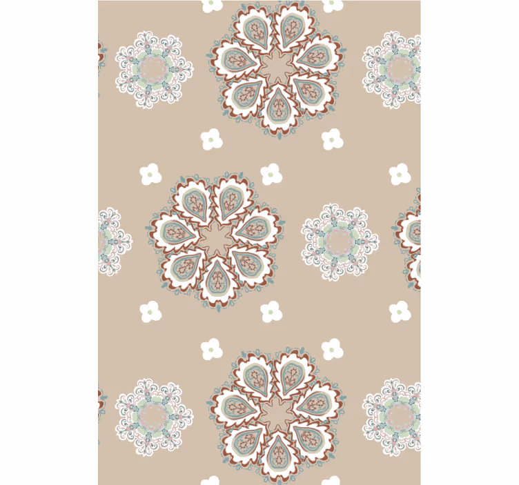 Behang woonkamer elegante bloemmotieven - TenStickers