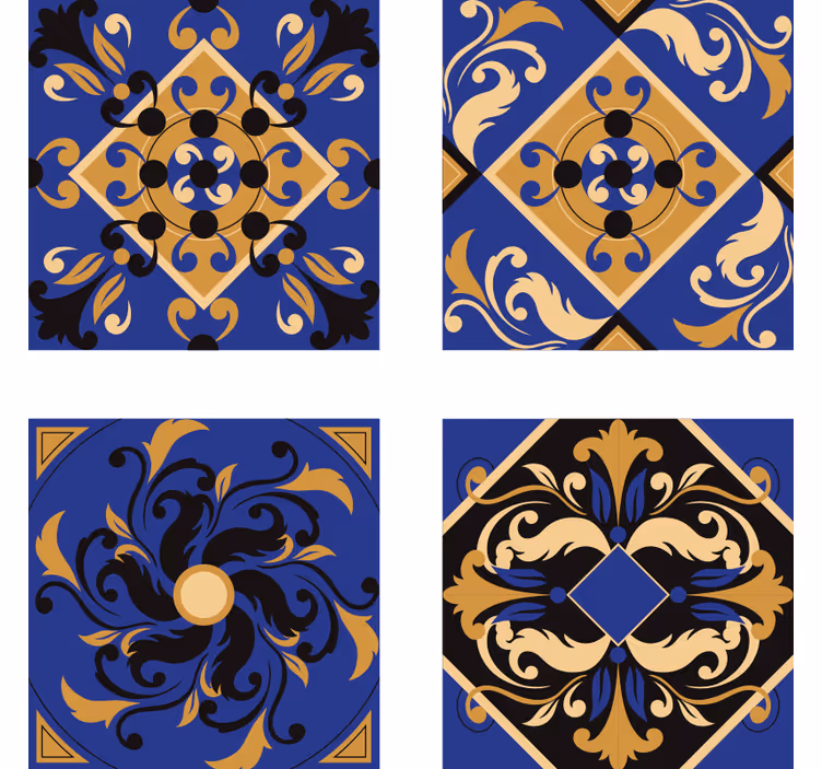 Behang tegels ornamentale tegels - TenStickers