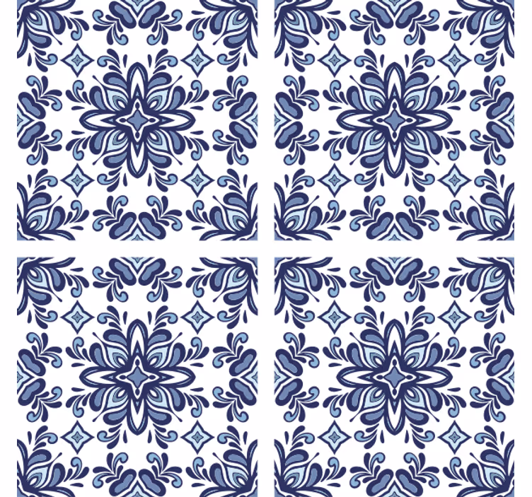 Behang tegels blauwe marokkaanse stijl - TenStickers