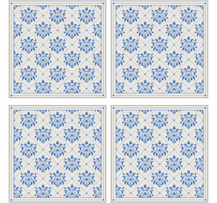 Behang tegels met bloemig en ornamentaal vintage patroon - TenStickers