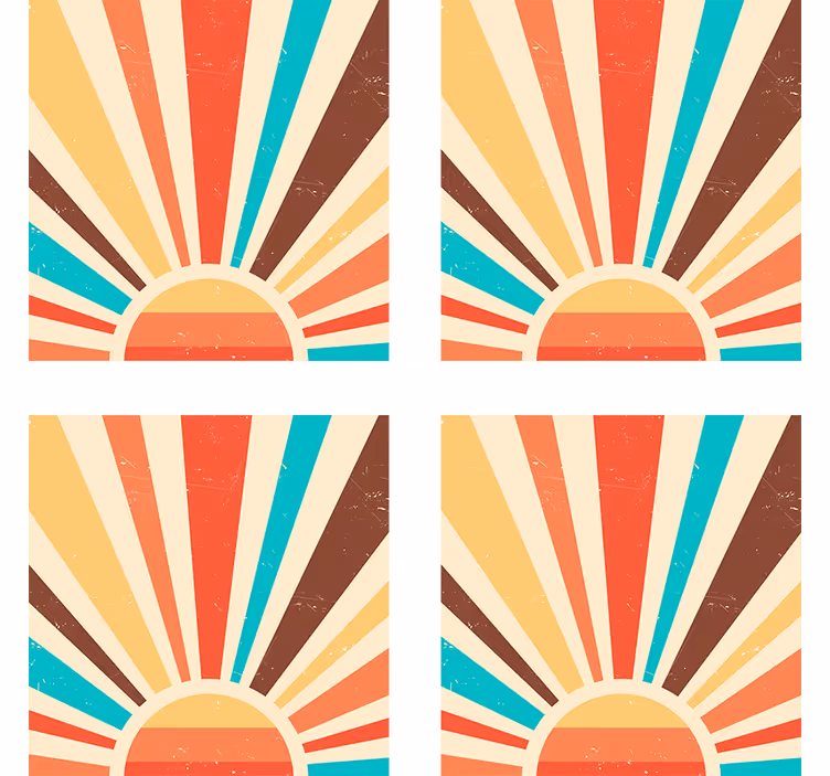 Vintage behang abstract vintage zonsopgang - TenStickers