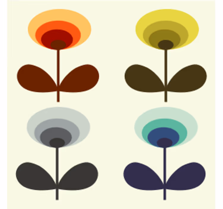 Vintage behang 70's stijl - TenStickers