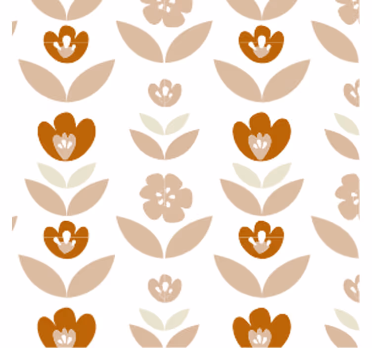 Vintage behang met 70's bloemen - TenStickers