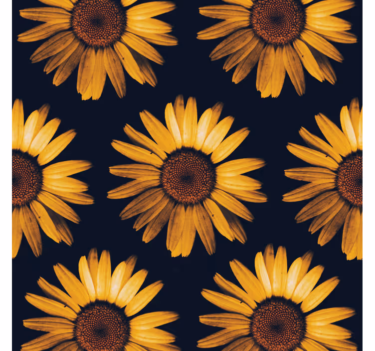 Bloemen behang gele zonnebloem - TenStickers
