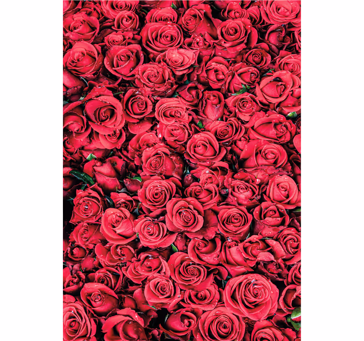 Bloemen behang rode bloemen met textuur achtergrond - TenStickers
