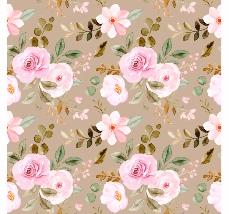 Bloemen behang vintage beige rozen textuur - TenStickers