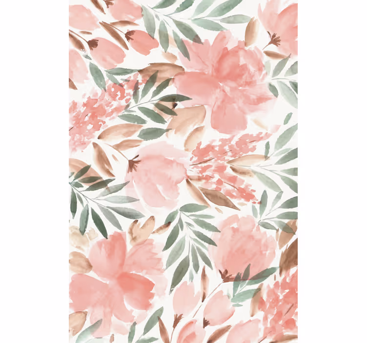 Bloemen behang bloeiende bloemen - TenStickers