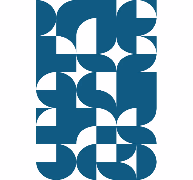 Behang geometrisch blauw cirkel kunstpatroon - TenStickers
