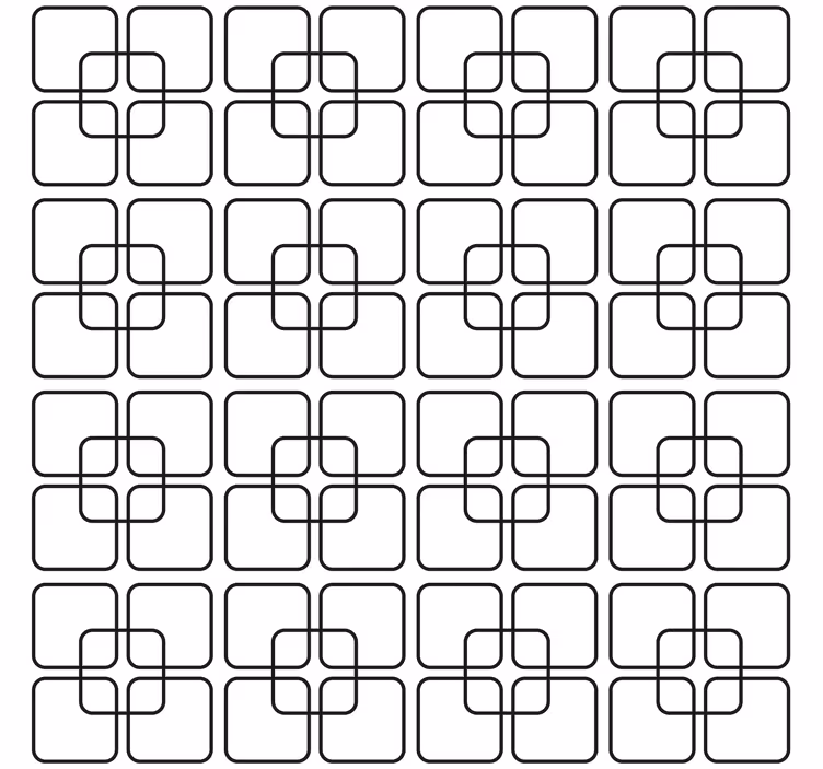 Behang geometrisch zwart vierkant stedelijk patroon - TenStickers