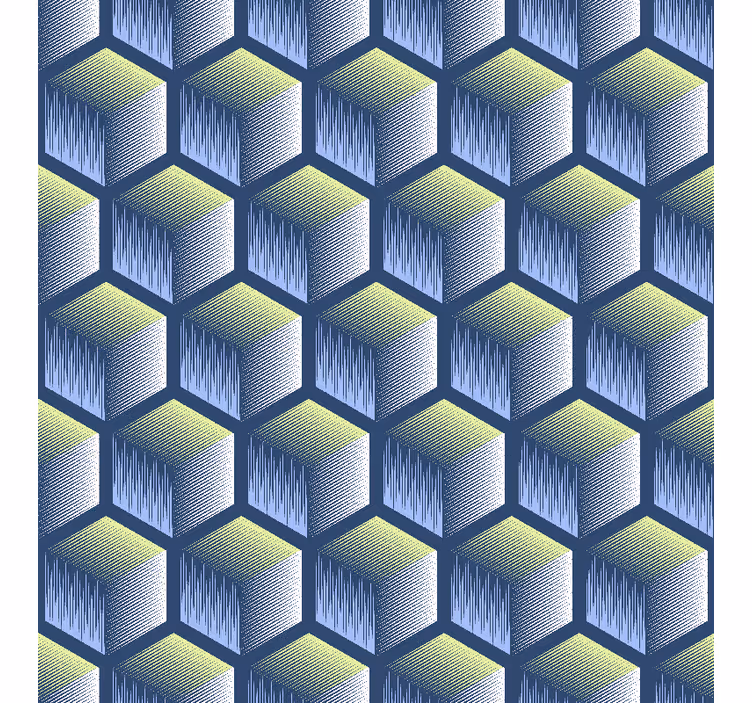 Behang geometrisch hexagonaal kubuspatroon - TenStickers