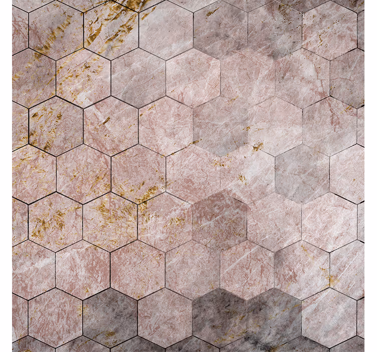 Vintage behang hexagonaal patroon met ombre effect - TenStickers