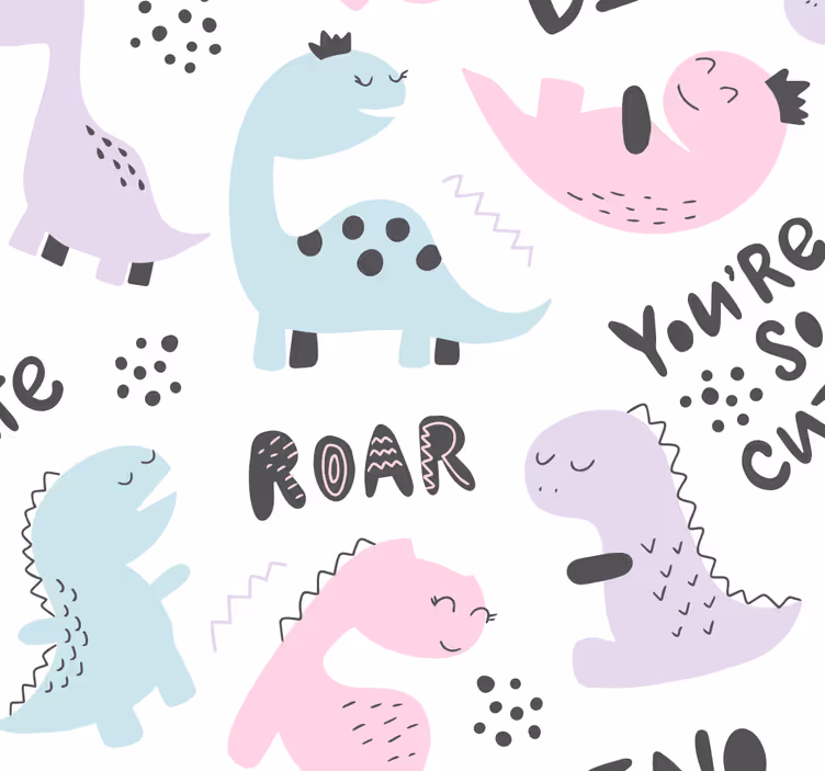 Dinosaurus behang princess dino - TenStickers