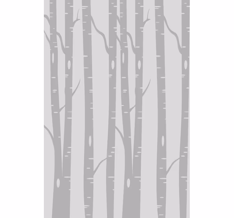 Behang boom hoge berkenbos scandinavisch - TenStickers
