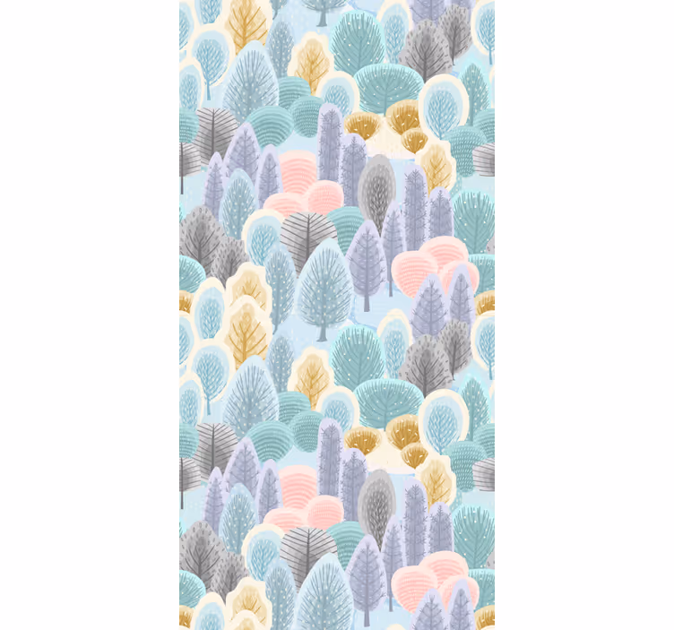 Behang boom pastel bospatroon - TenStickers