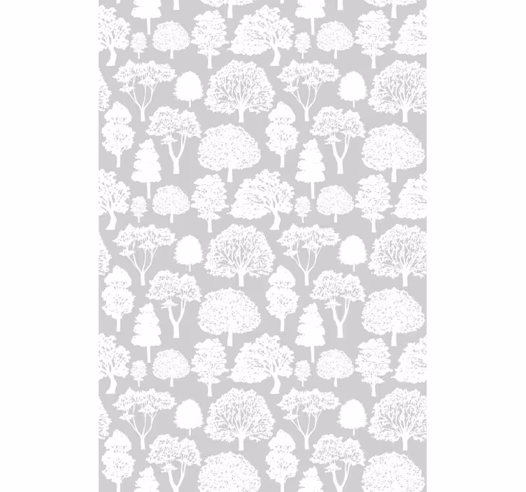 Behang boom witte en grijze bomen - TenStickers
