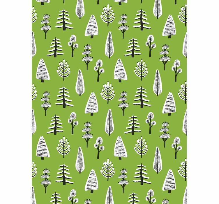 Behang boom verschillende groene bomen - TenStickers