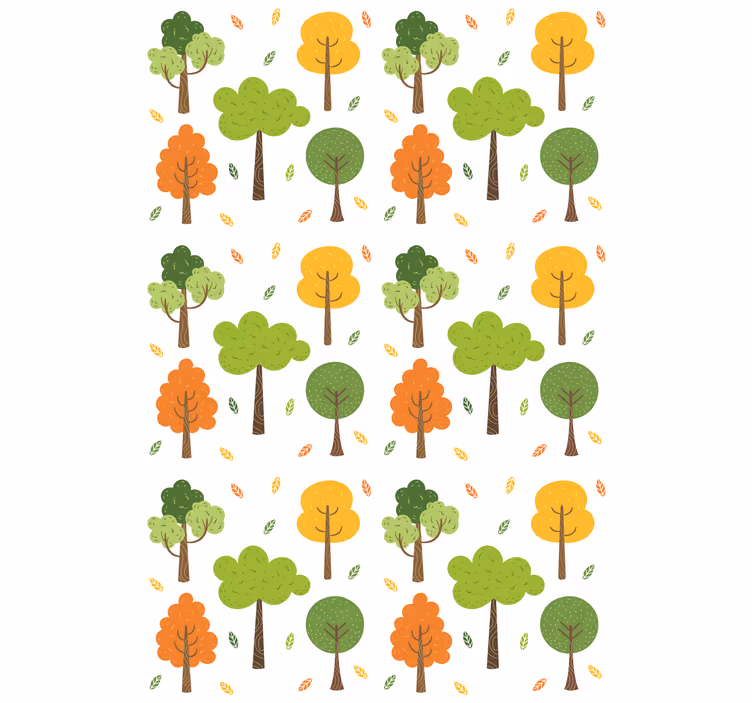 Behang boom kleurrijk patroon - TenStickers