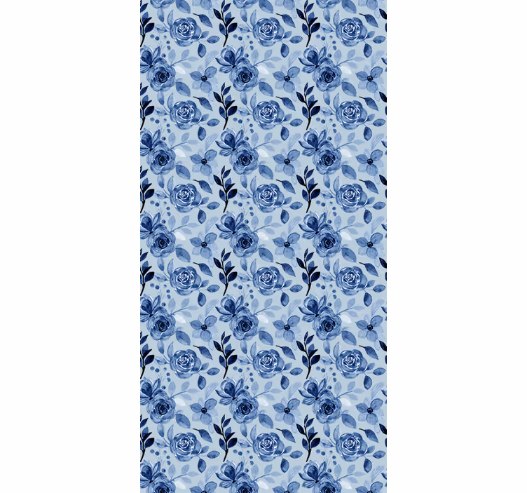 Behang kantoor vintage oud blauw op blauw - TenStickers