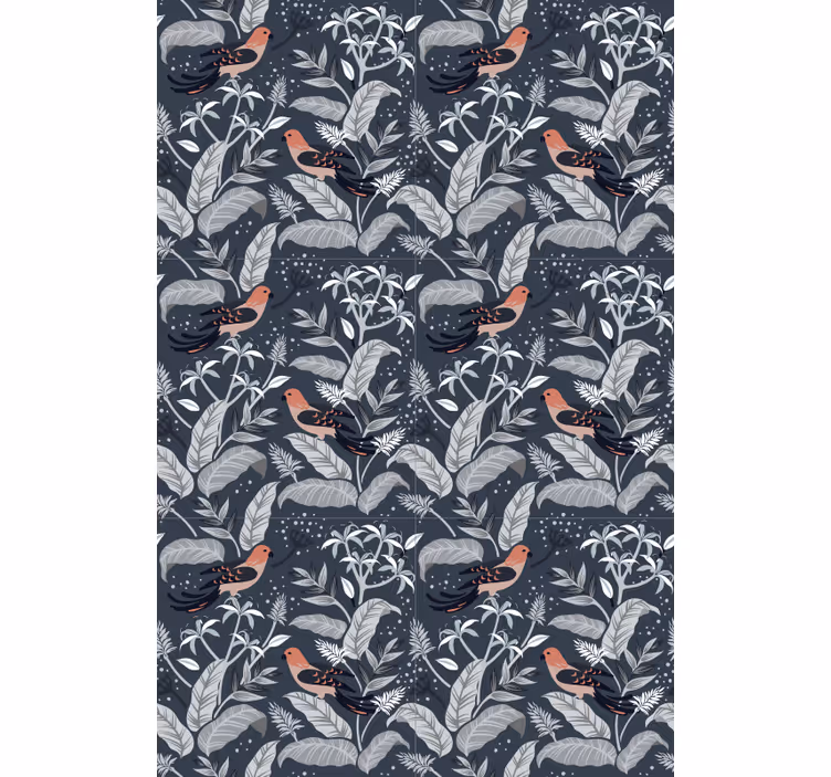 Behang kantoor met kleine vogeltjes - TenStickers