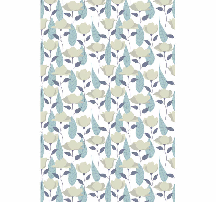 Behang kantoor pastel kleur plantenpatroon - TenStickers
