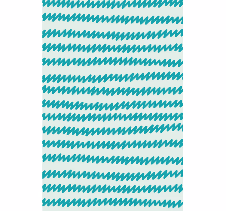 Behang kantoor aquamarijn en wit handgetekende zigzag - TenStickers