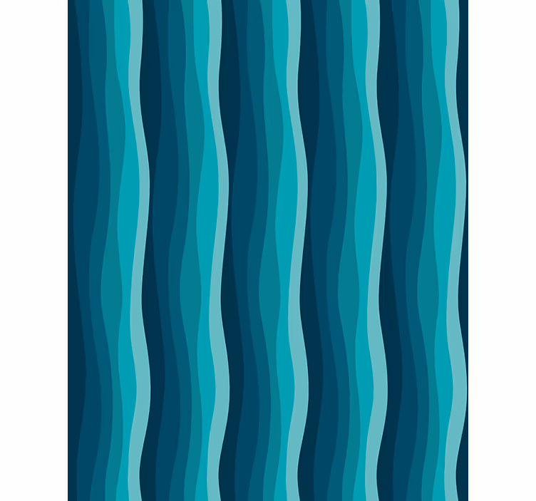 Behang woonkamer golvend blauw patroon - TenStickers