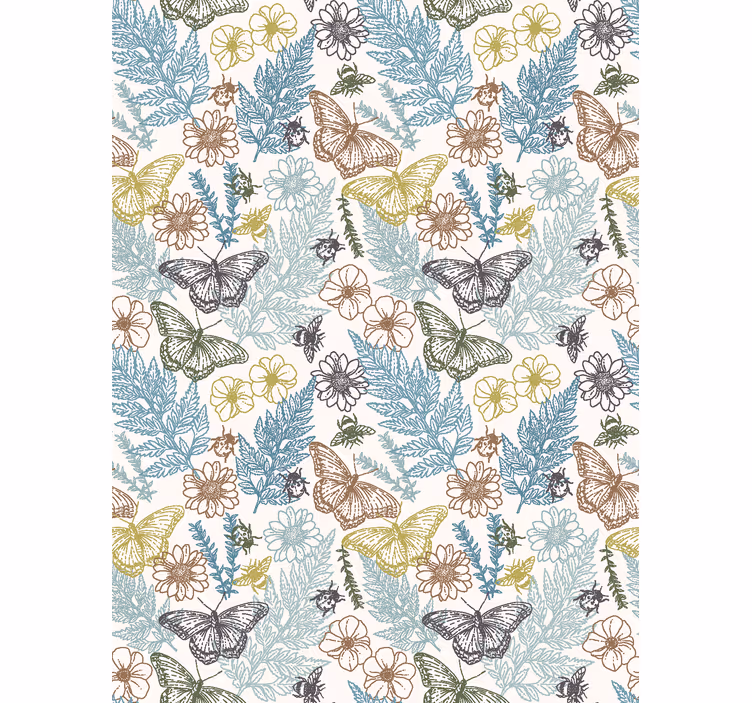 Behang keuken vintage bloemen - TenStickers