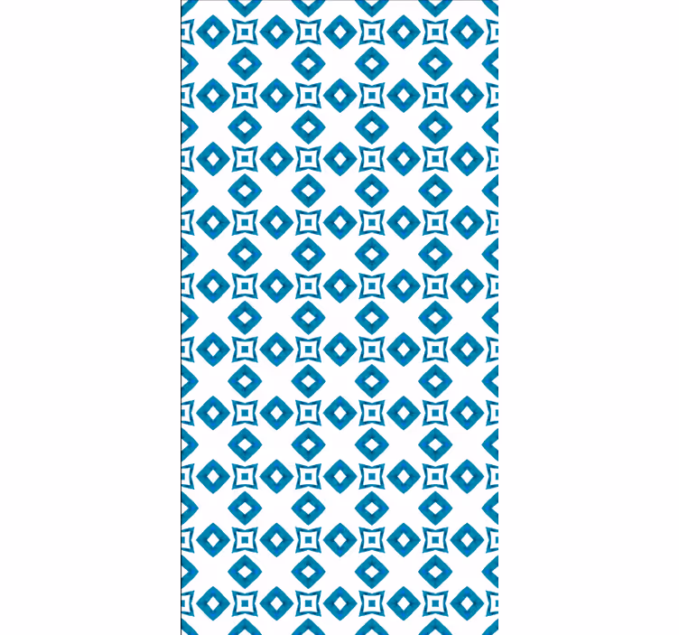 Behang keuken geometrisch blauw patroon - TenStickers