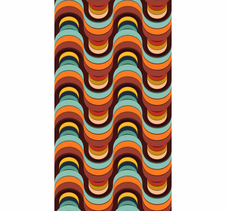 Moderne behangpapier kleurrijk retro patroon - TenStickers