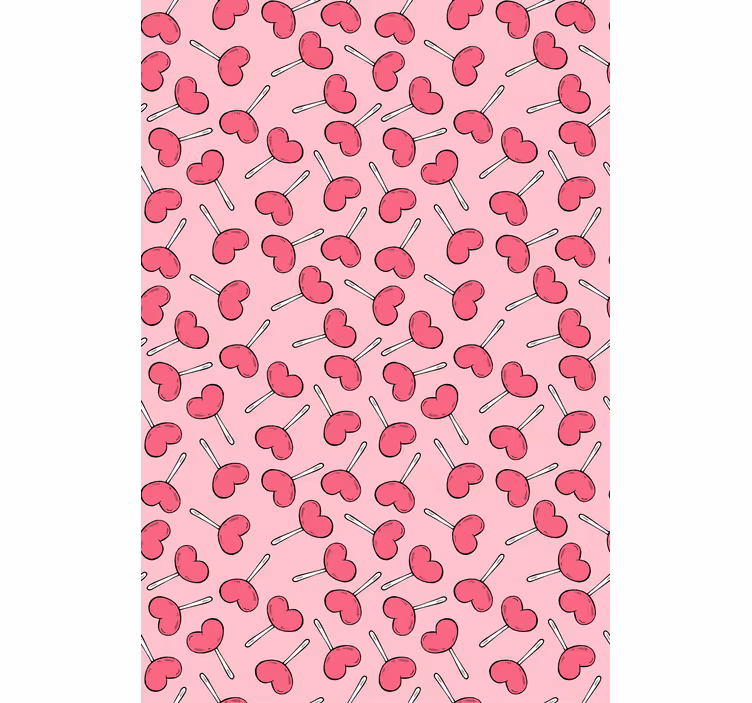 Moderne behangpapier hartvormige lollies - TenStickers