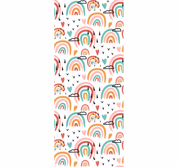 Behangpapier kinderkamer met levendig regenboogmotief - TenStickers
