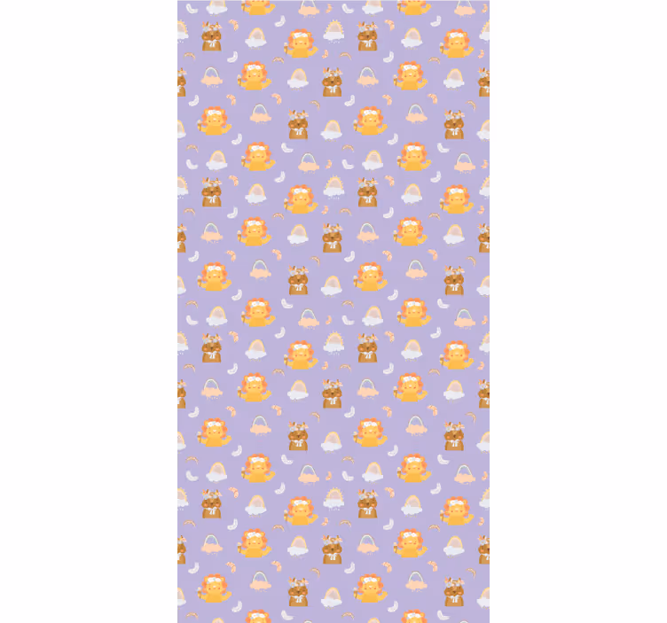 Behangpapier kinderkamer baby dieren en regenbogen - TenStickers
