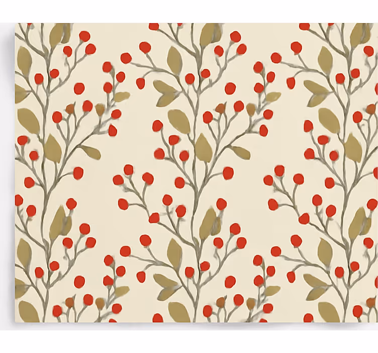Eetkamer behang bessen bloemen bladeren - TenStickers