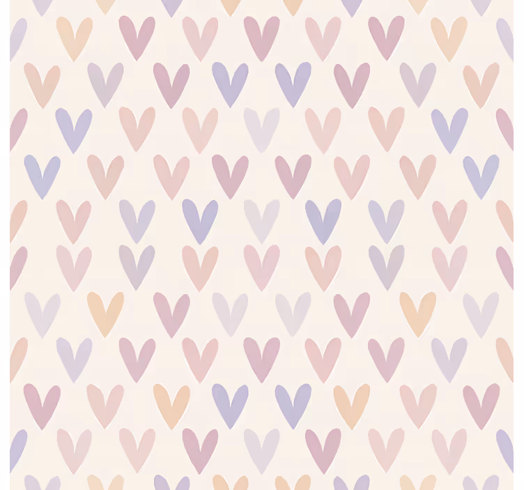 Behang tienerkamer pastel hartpatroon - TenStickers