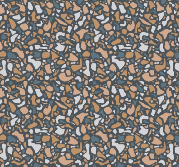 Behang keuken bruin en blauw terrazzo - TenStickers