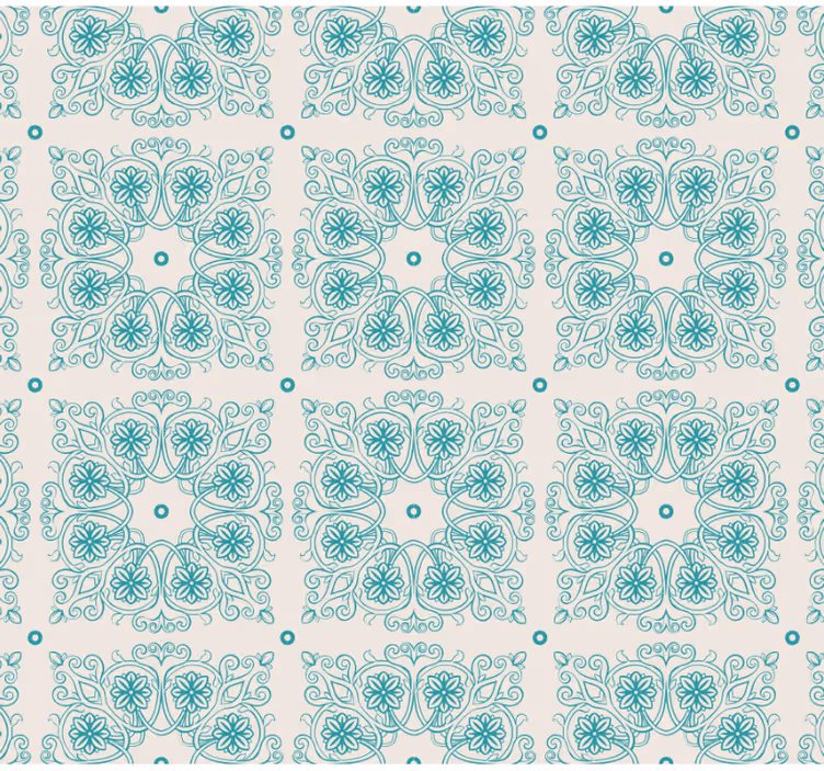 Behang keuken turquoise tegels - TenStickers