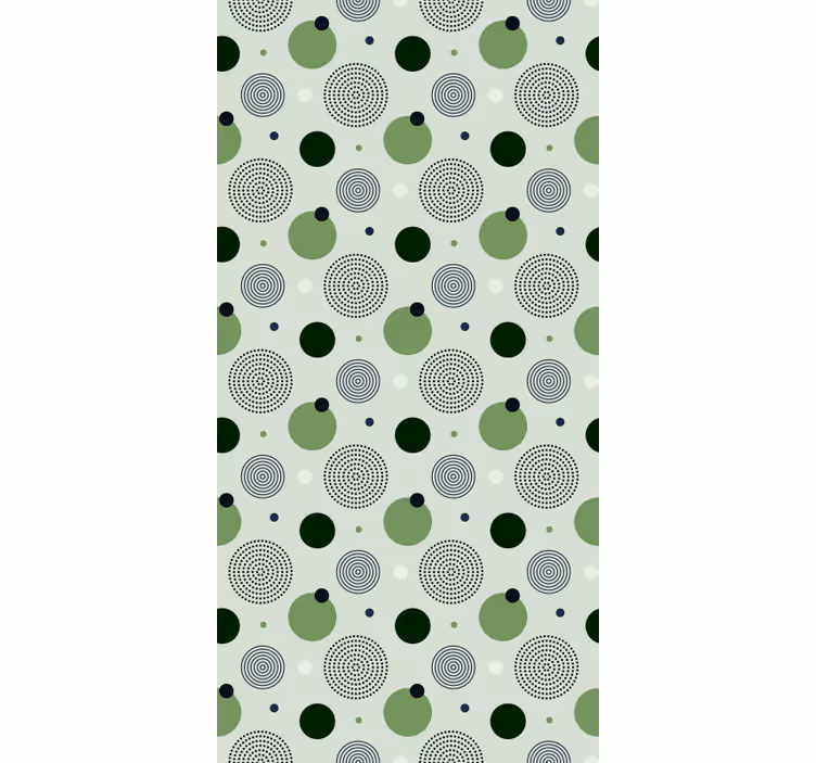 Behang keuken groene cirkelpatronen - TenStickers