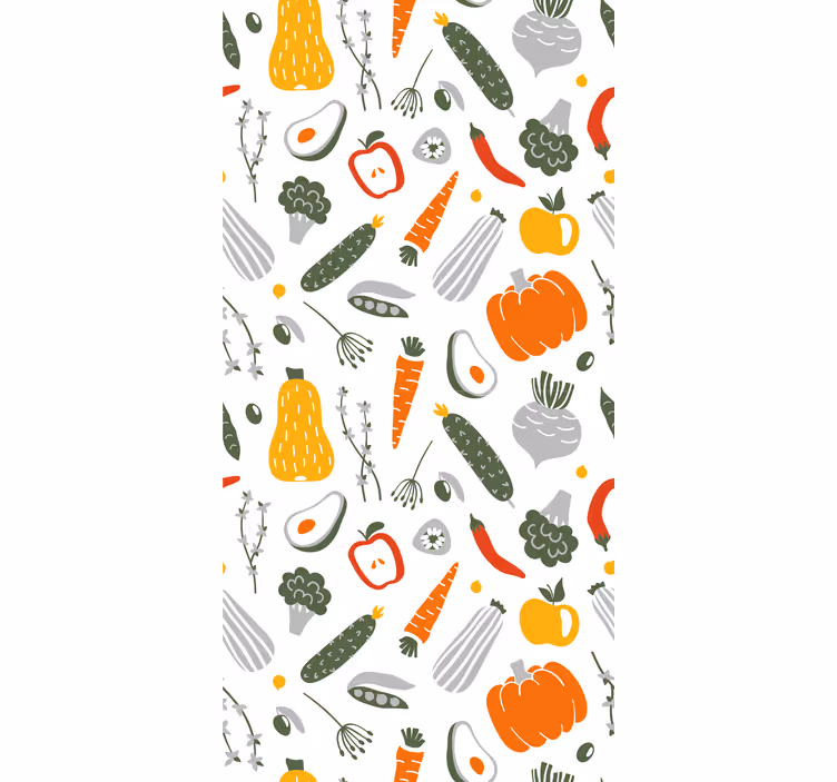 Behang keuken kleurrijke groentecollectie - TenStickers