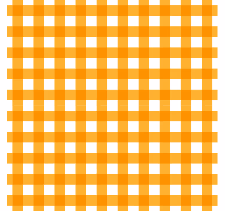 Behang keuken oranje geruit motief - TenStickers