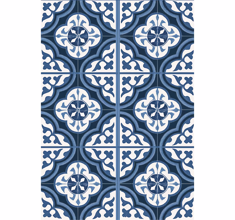 Behang woonkamer blue "majorica" portugees - TenStickers