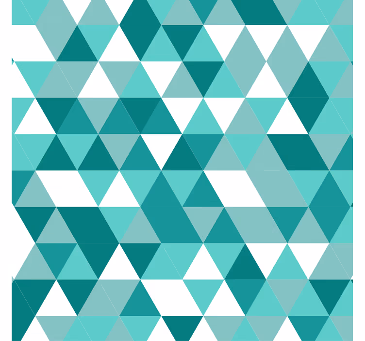 Behang woonkamer turquoise driehoekige patronen - TenStickers