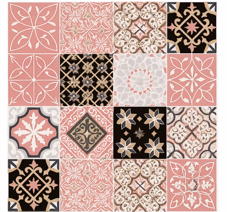 Behang woonkamer pink cement - TenStickers