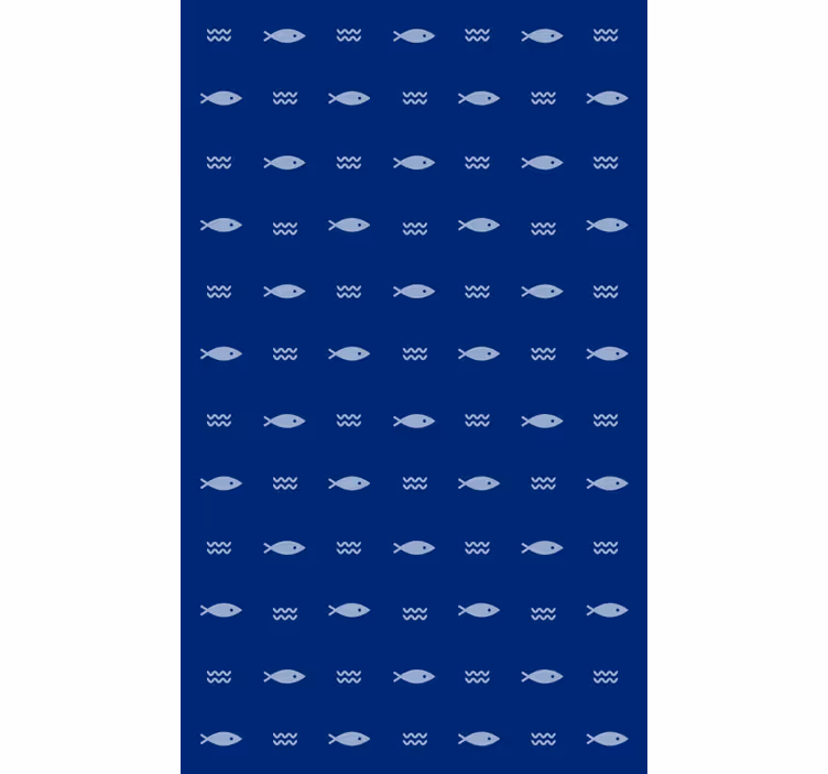 Behang badkamer met vispatroon badmat - TenStickers