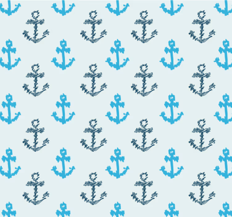 Behang badkamer ankerpatroon - TenStickers