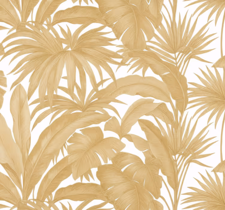 Behang woonkamer gouden palm - TenStickers