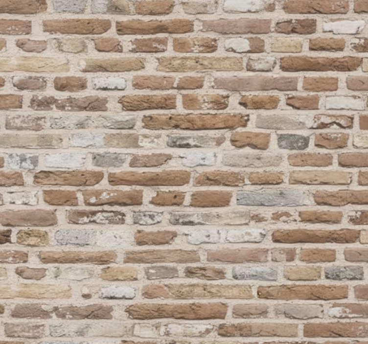 Behang woonkamer rustiek hergebruikt baksteen - TenStickers