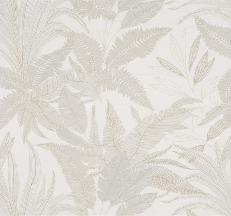 Behangpapier hoofdslaapkamer beige botanisch muurschilderij - TenStickers