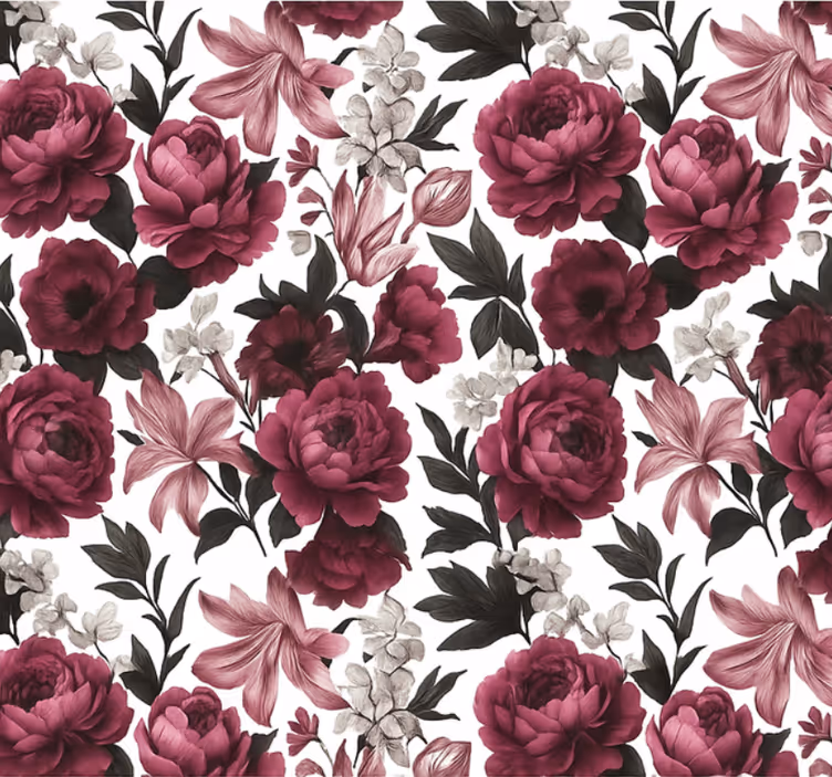 Behang woonkamer moody dutch floral - TenStickers