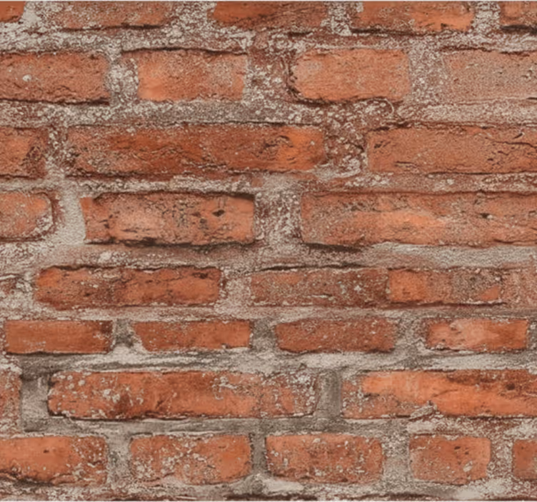 Behang woonkamer classic rood baksteen - TenStickers