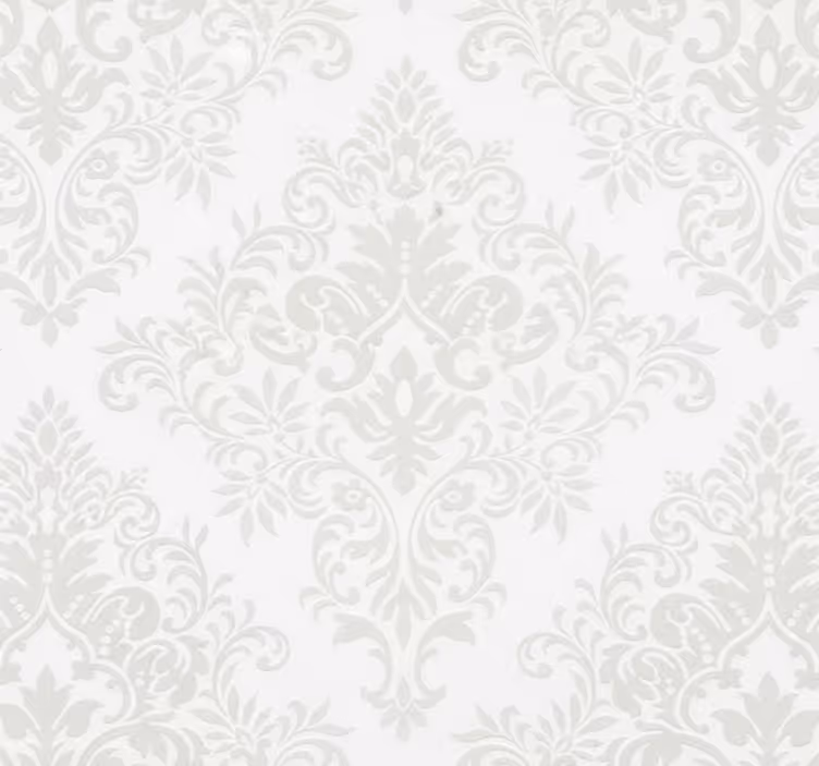 Behang woonkamer klassiek wit damast - TenStickers